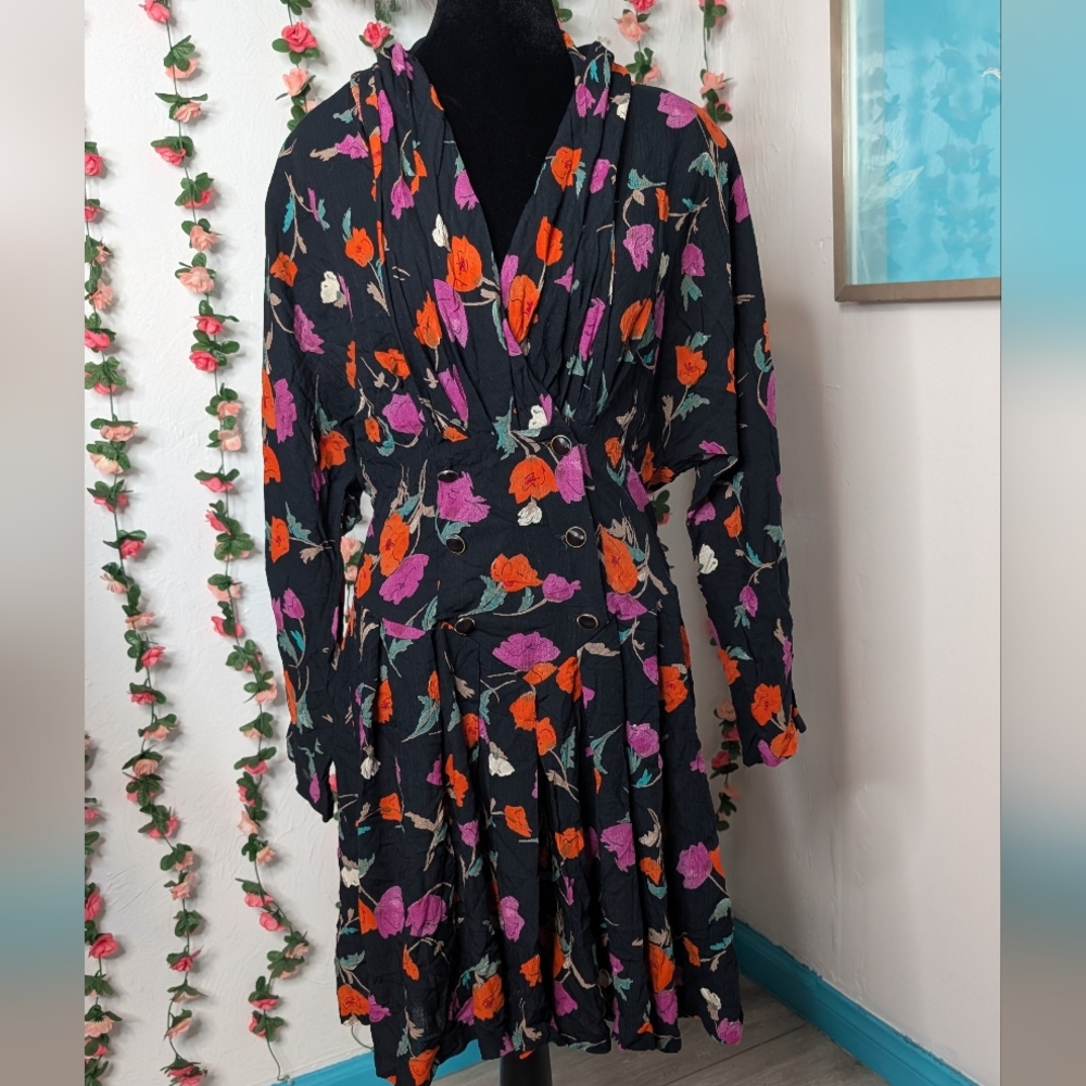 Timing Vibrant Floral Long Sleeve Romper